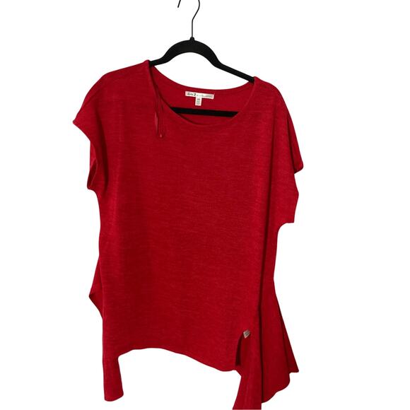 Seven For All Mankind Women's Red Front Tie Valentines Day  Lover Blouse Medium - Picture 2 of 5